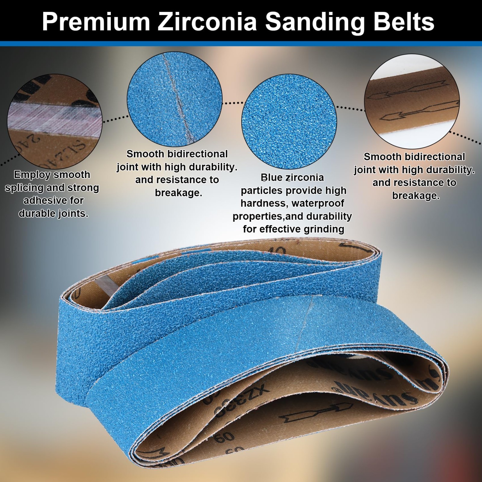 21 Pcs Sanding Belts 3×21 Inch, 7 Grits (40-400) for Wood, Metal, Furniture Poli