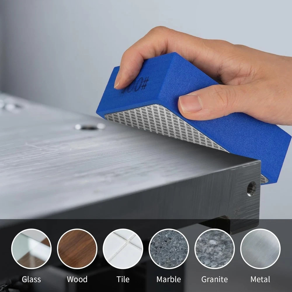 Diamond Polishing Pads Sanding Blocks – 4pcs Diamond Sanding Sponge Pads Tile To