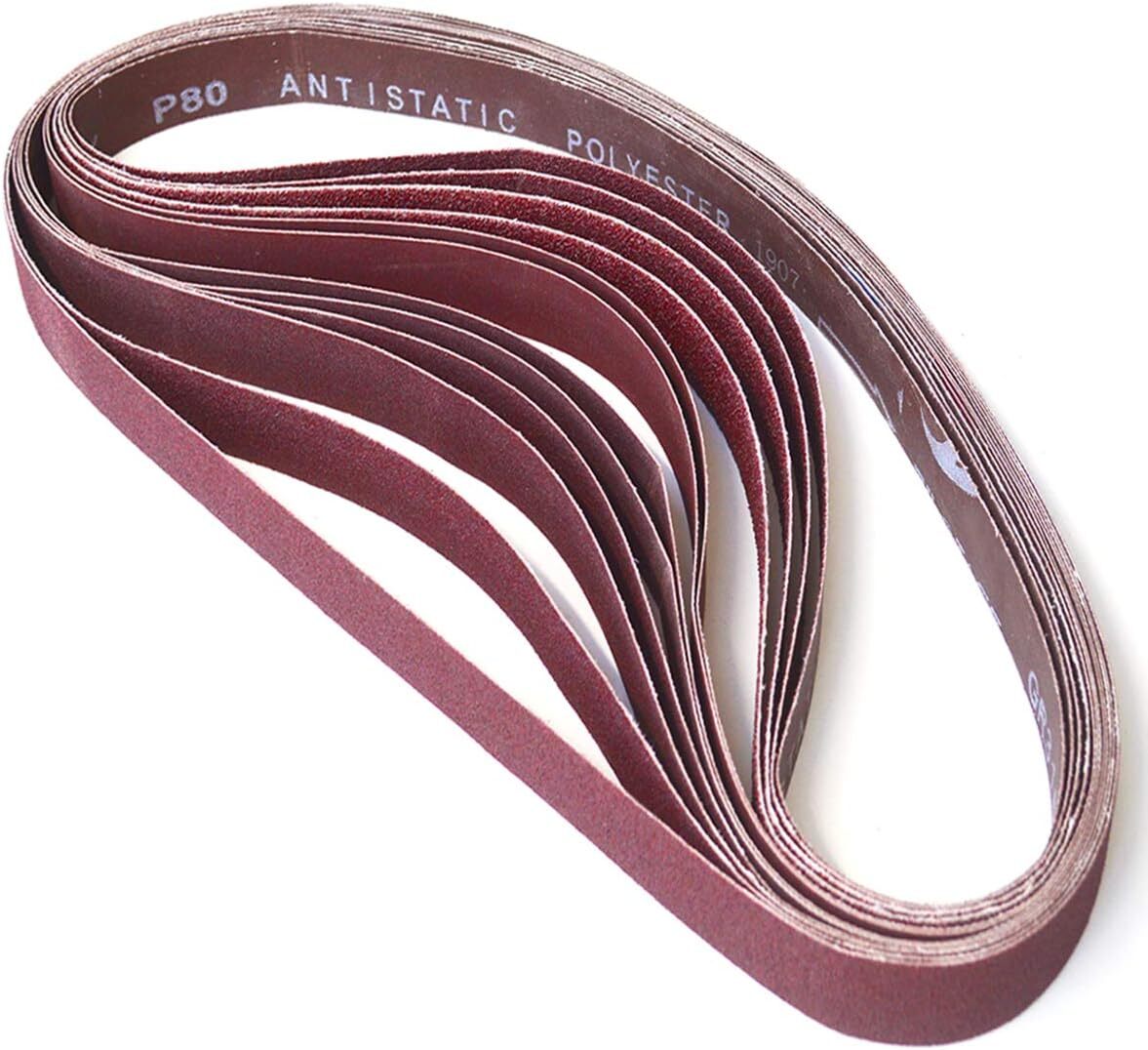 1 x 42 Inch Aluminum Oxide Sanding Belts, 2 Each of 60/80/120/150/240/400 Ass…