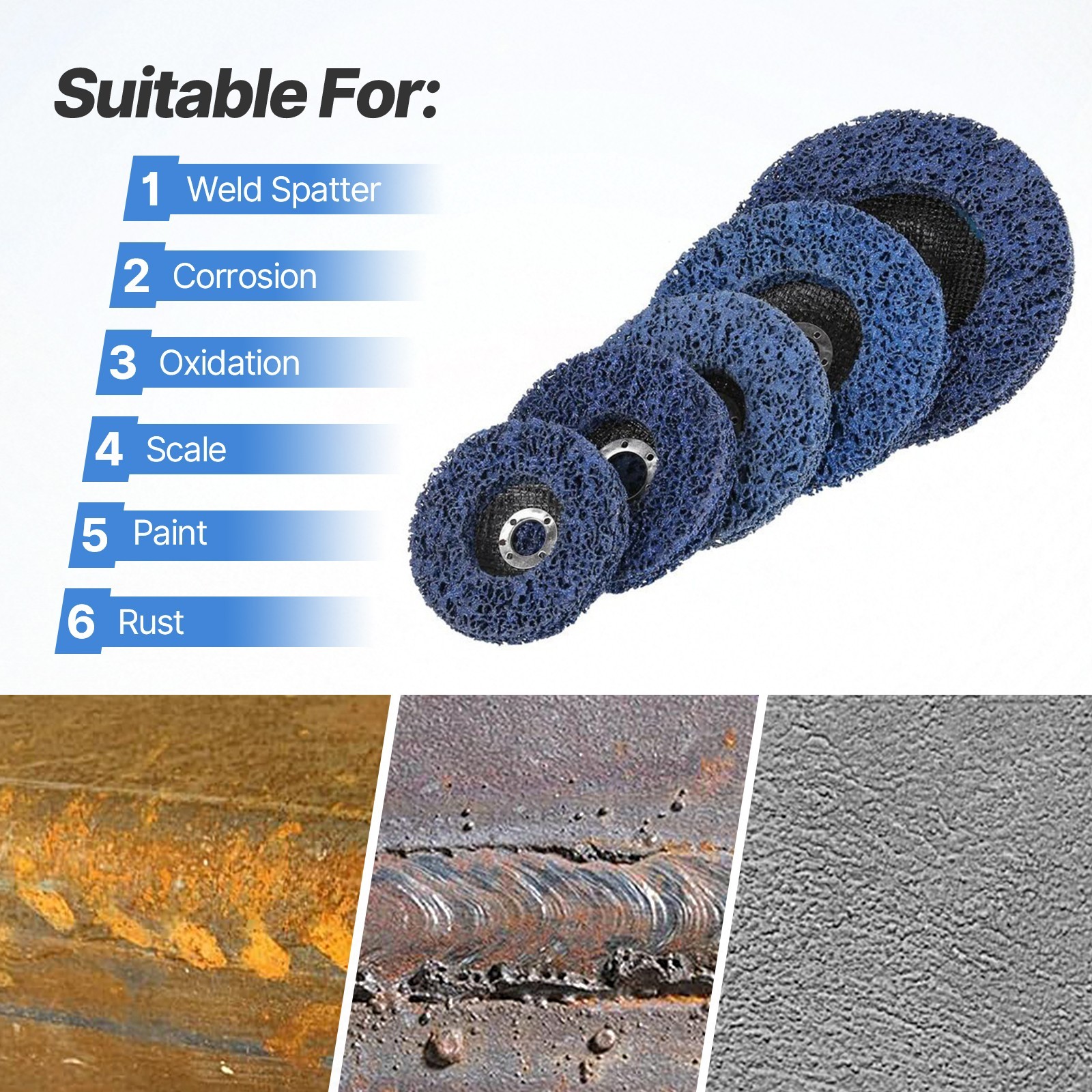 4″-7” Poly Strip Disc Wheel Paint Rust Removal Clean Abrasive for Angle Grinder