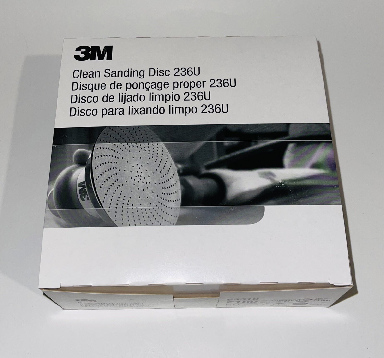 50 Pcs 3M P180 Grit Clean 6” Sanding Disc 55507 Hookit SandPaper 236U Pack Gold