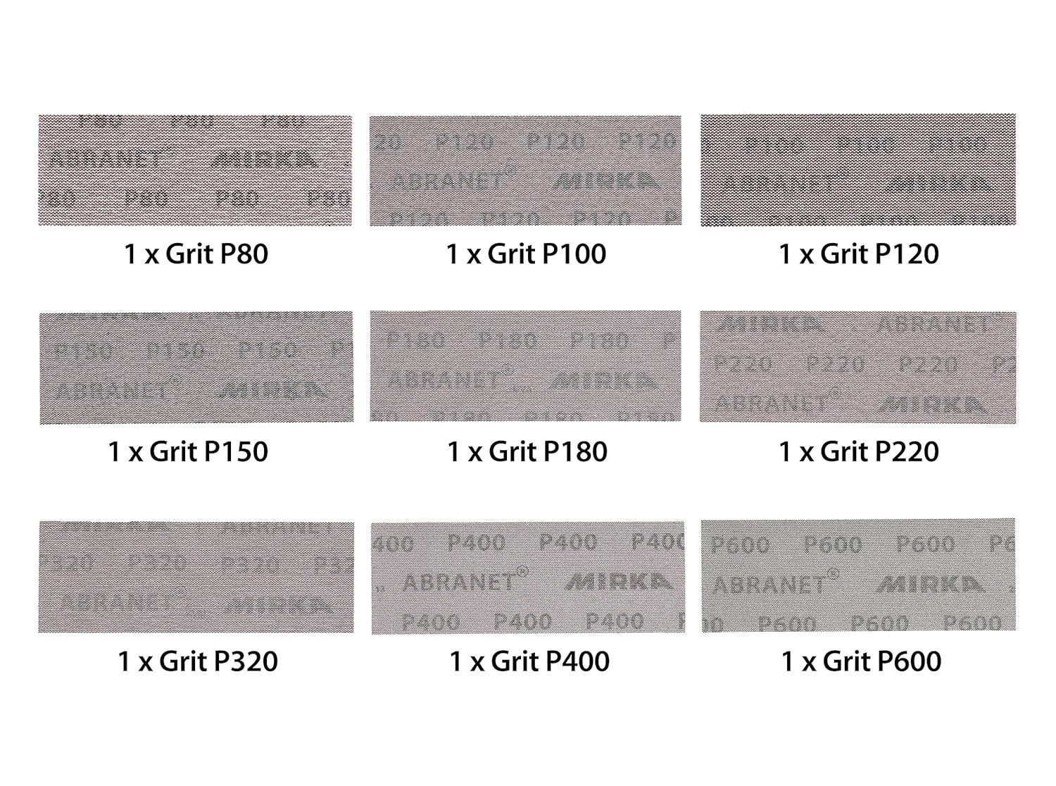 Abranet Net Sheets Set – 2.75×8 in, 9 Assorted Grits for Cleaner Work