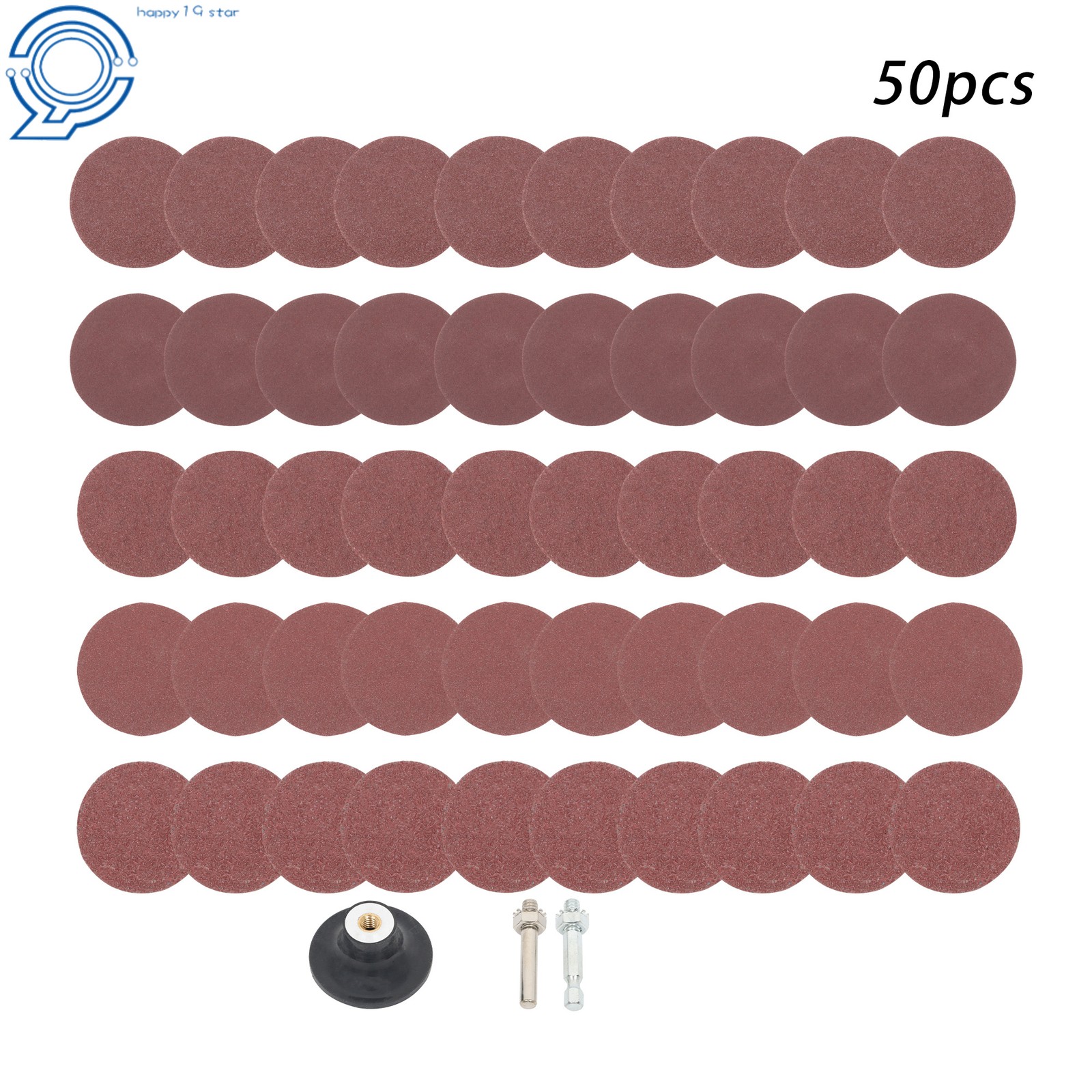 50 Pack Mixup 2 Inch Roll Lock Quick Change Discs Set 36/60/80/120/240 Grit