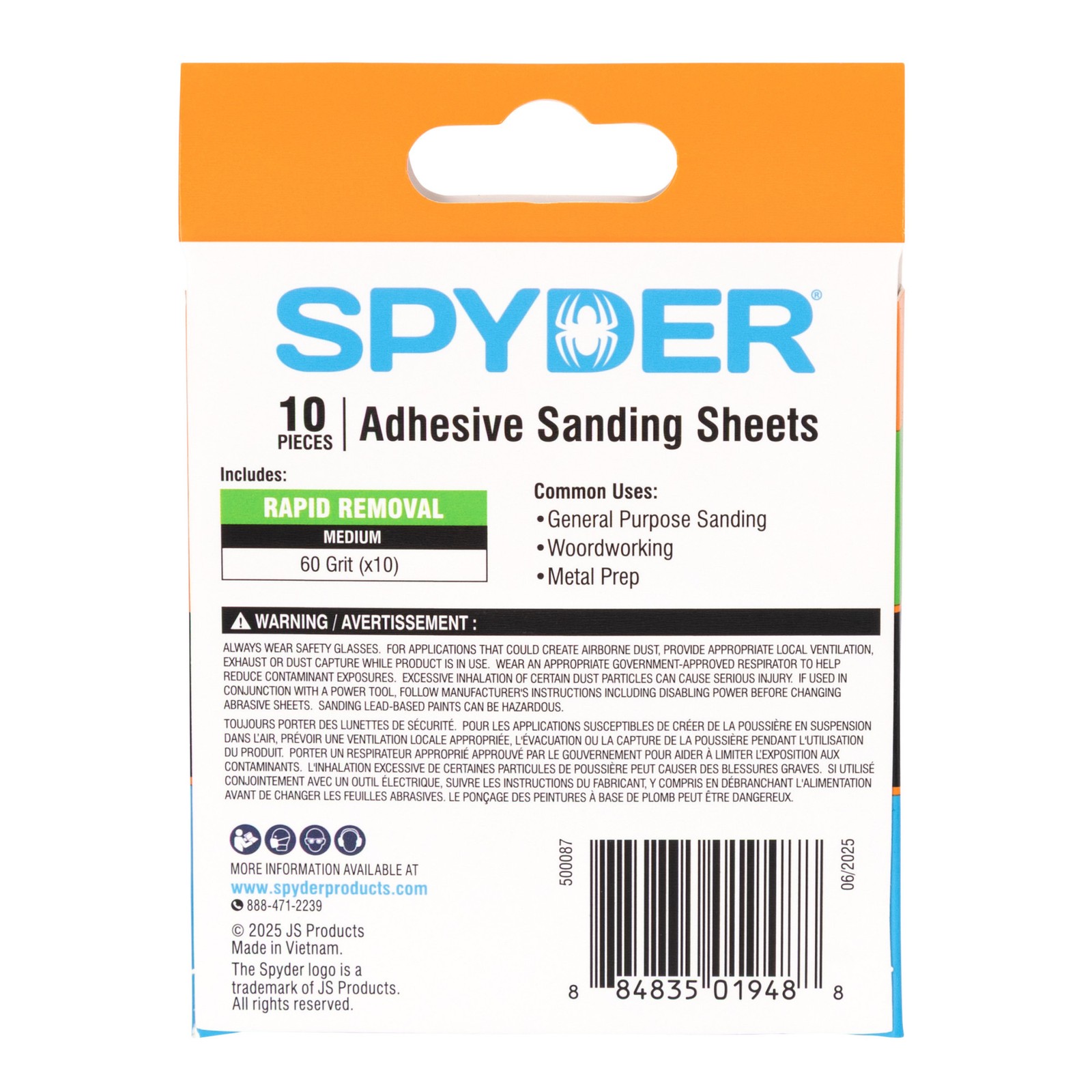 Spyder 2-7/8 in x 2-7/8 in 60 Grit Detail Sanding Sheets 10-Pack 500087
