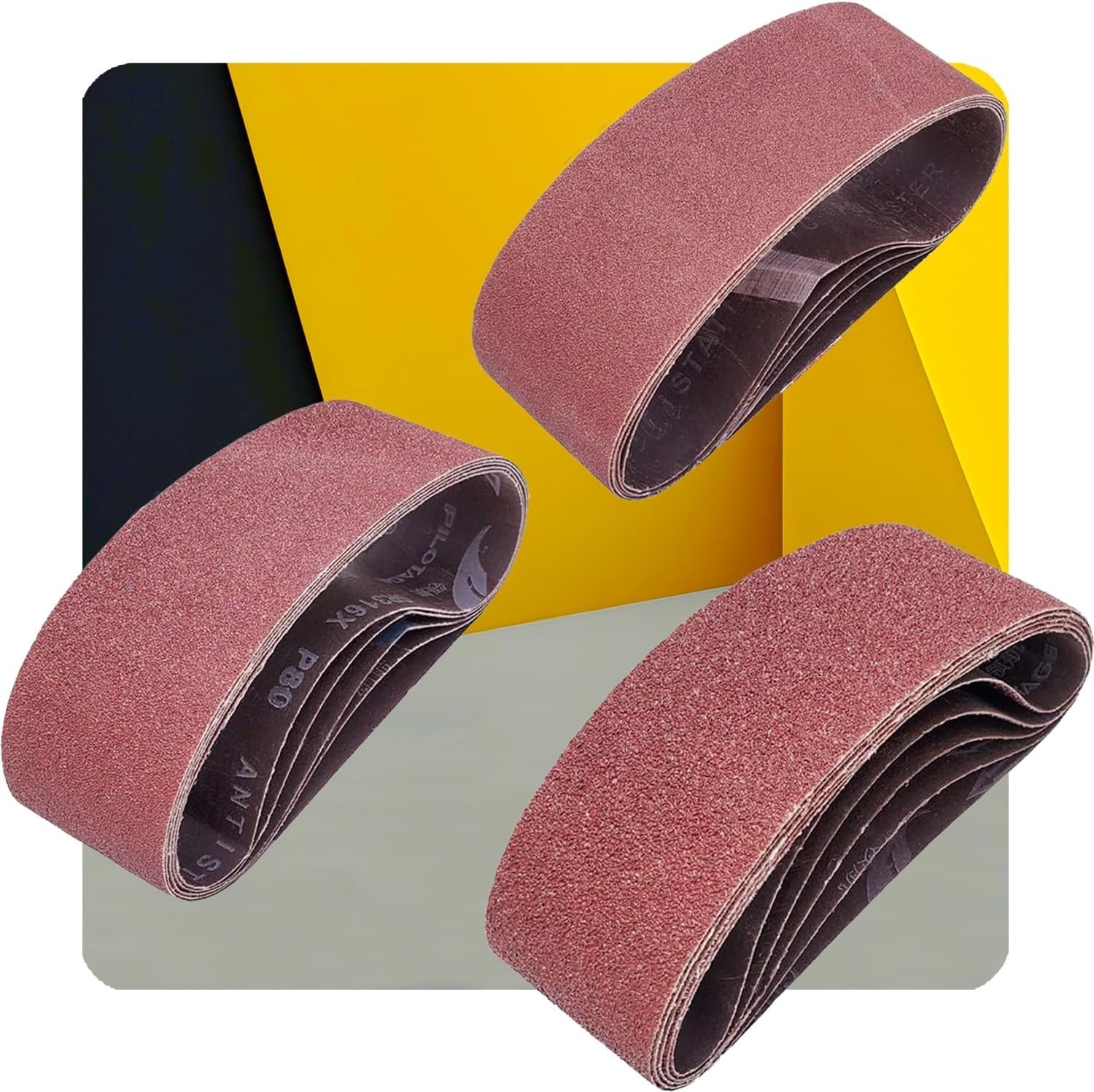 Quality 15 PCS Sanding Belts Set 3″ x 21″ – Grits 40, 80 & 120 for Detail Work