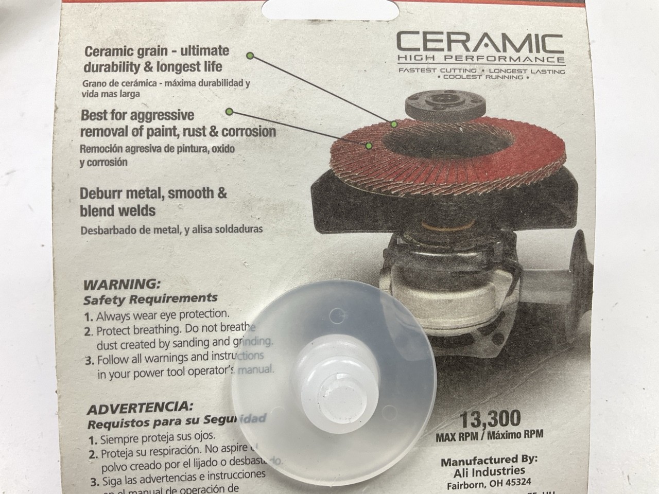10 PACK – Color Extra CX8315 4-1/2″ Ceramic Flap Discs, P60 60 Grit