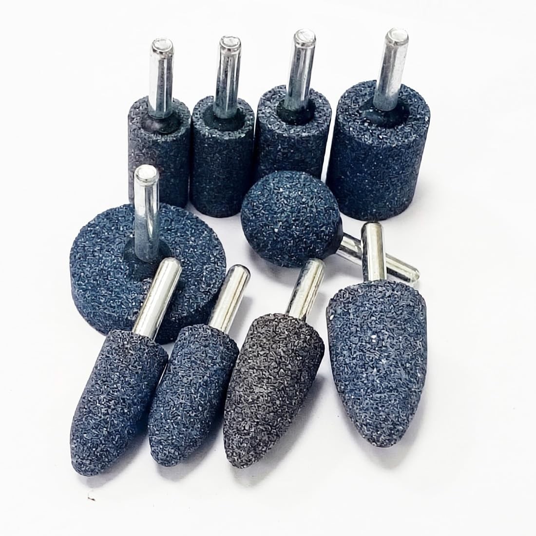 Luo ke 10 Pcs Drill Grinding Stones, 1/4″ Shank Aluminum Oxide Mounted Grindi…