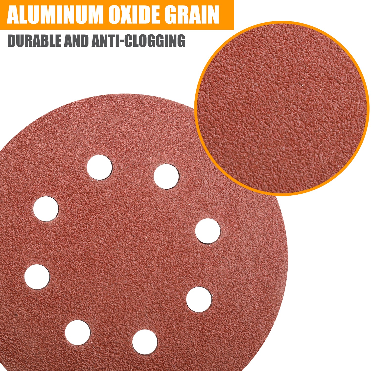 72PCS 40-320 Grit Sanding Discs 5 inch 8-Hole Hook Loop Orbital Sander Paper NEW