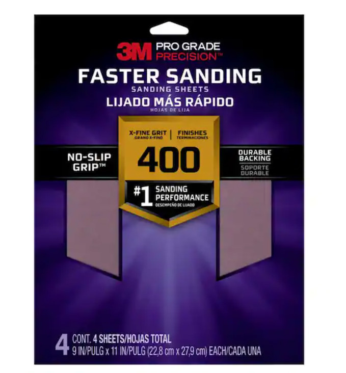 4 Packs of 4 =16 3M 26400PGP-4 Pro Grade Precision Sanding Sheets 9″ x 11″