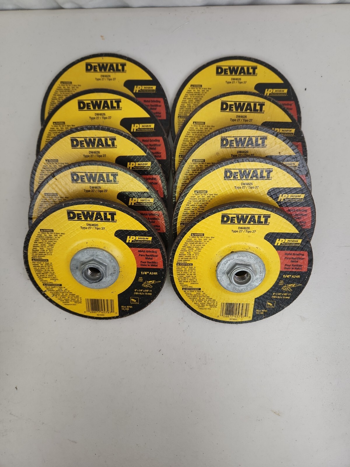 DeWalt DW4626 Grinding Wheel 6”x1/4”x5/8 – 11″ Type 27 10 Pack