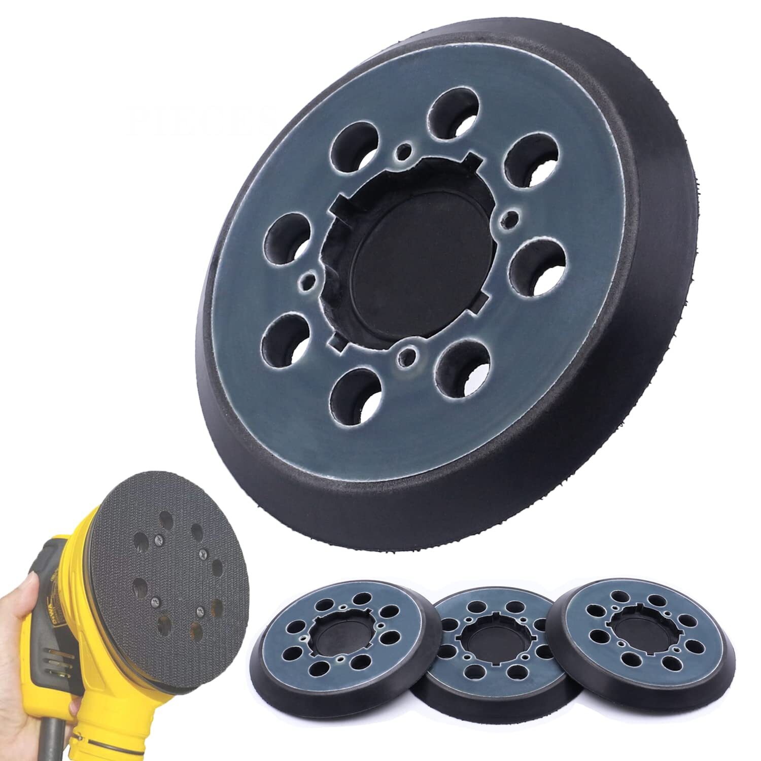 4Pcs 5in Hook Loop Orbital Sander Pad Replacement for Dewalt DWE64233 N329079