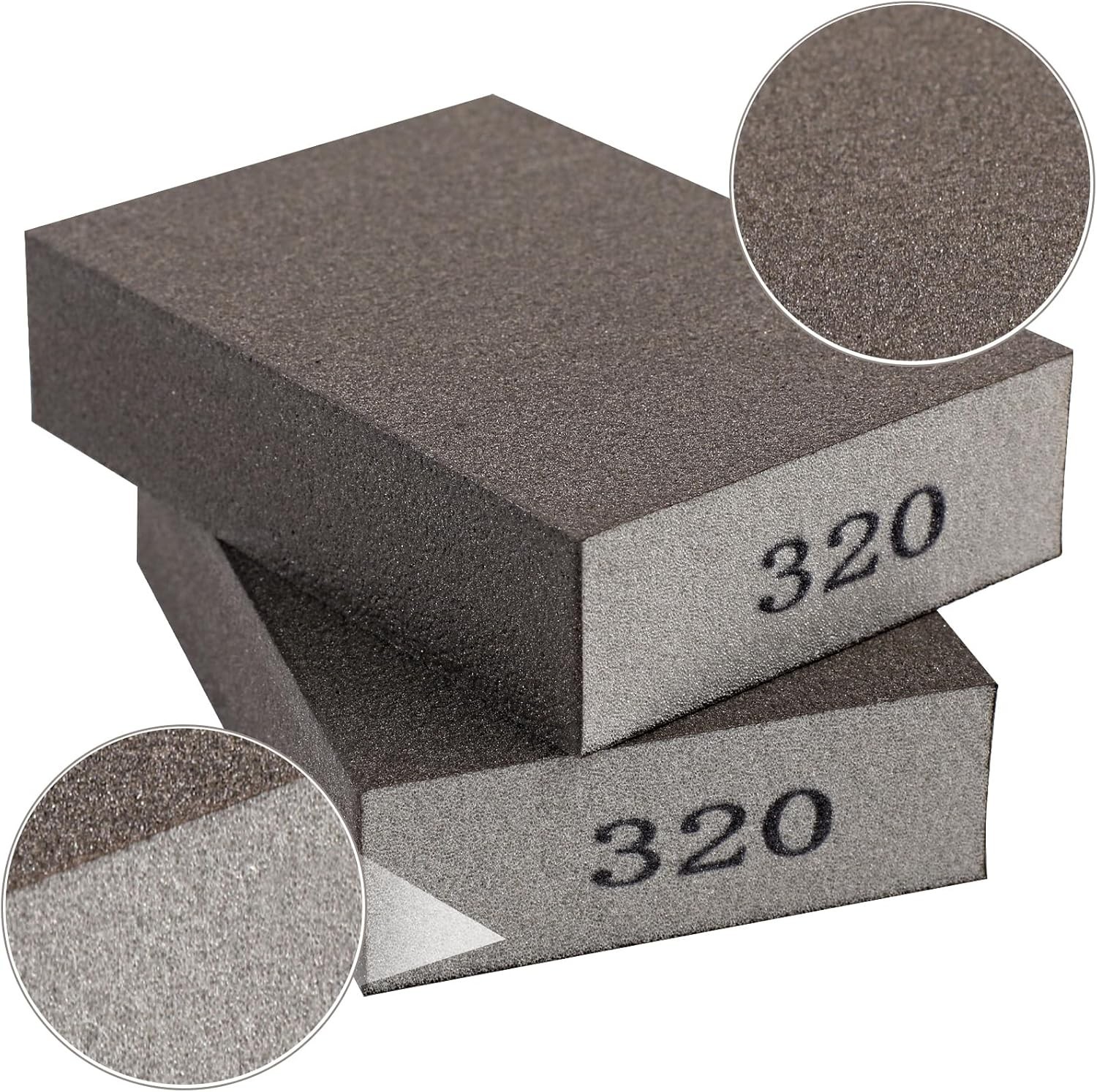 Durable 8-Pack Sanding Sponges, 320 Grit – Perfect for Wood and Metal Finishing