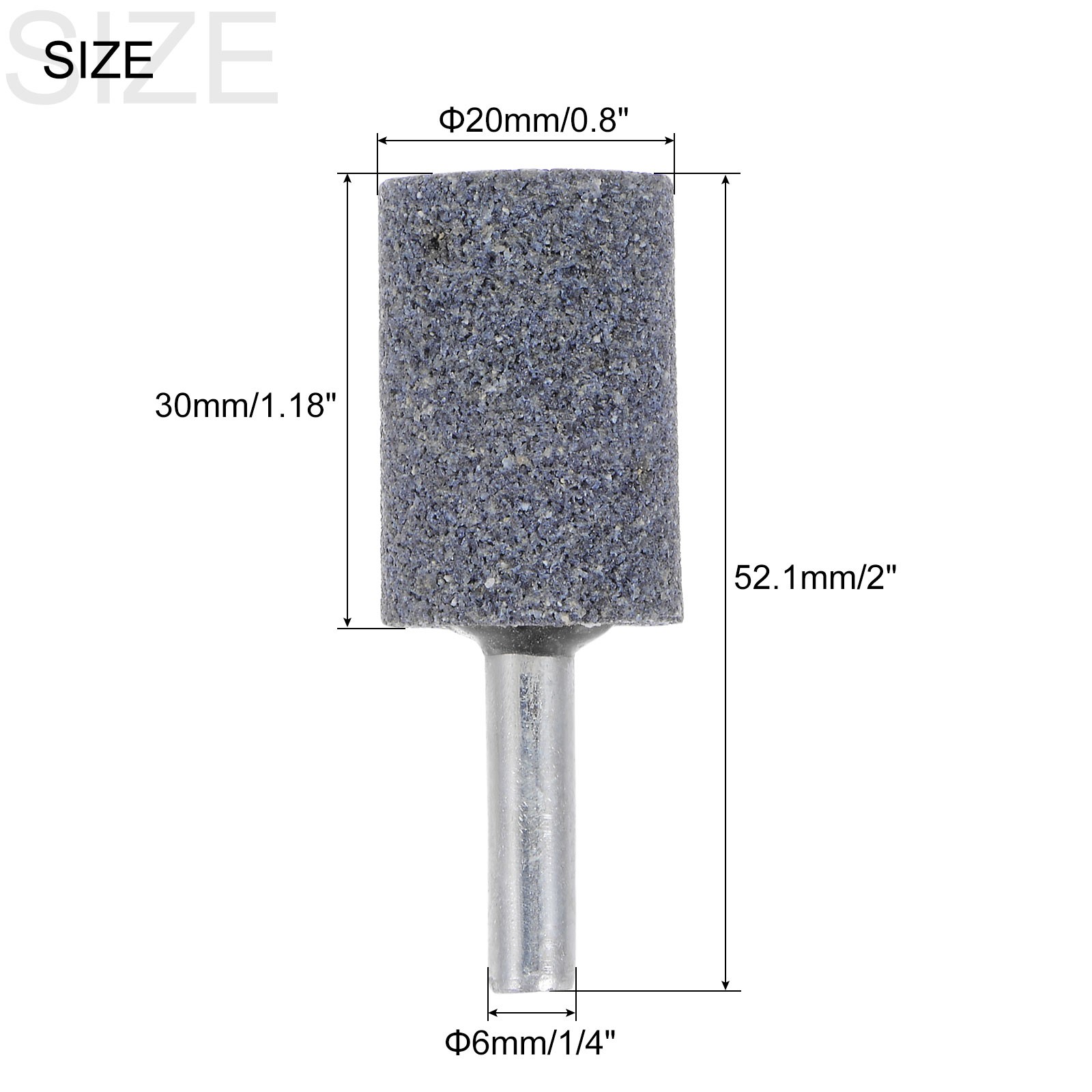4pcs Abrasive Mounted Stone 1/4″ Shank 0.8″ Cylindrical Corundum Grinding Head