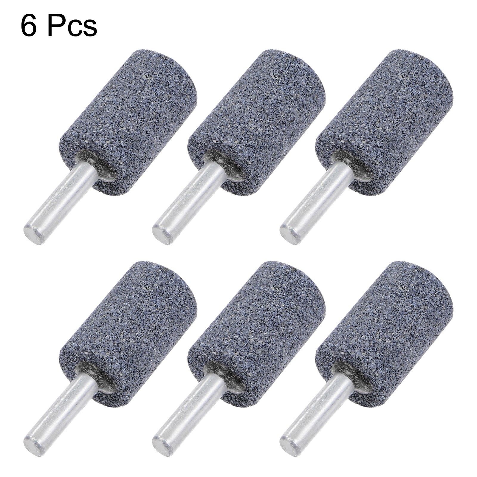 6pcs Abrasive Mounted Stone 1/4″ Shank 0.8″ Cylindrical Corundum Grinding Head