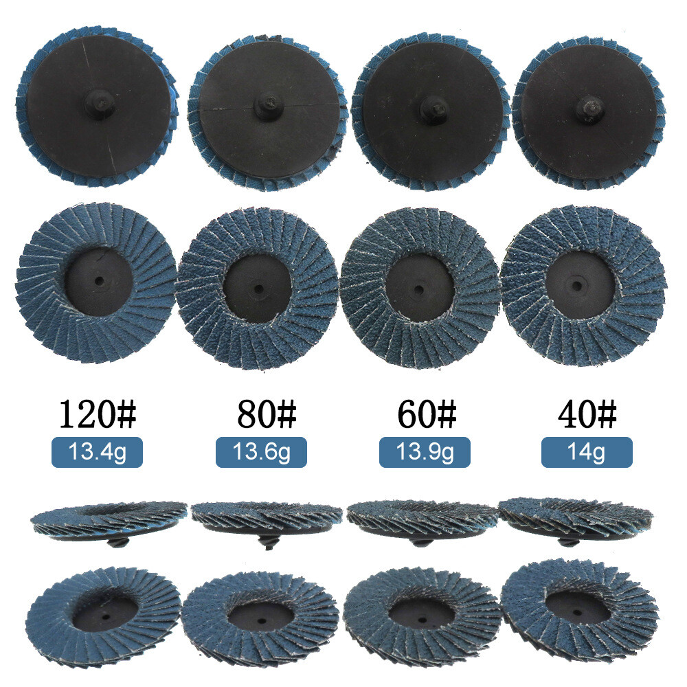 11Pcs 2″ 50mm Flap Disc Roll Lock Quick Change Sanding Discs Mix Set 40-120 Grit