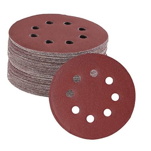 Bates- Sanding Discs 5 Inch 8 Hole, 30 Pack, Assorted 30 Pack, 40-600 Grits Red