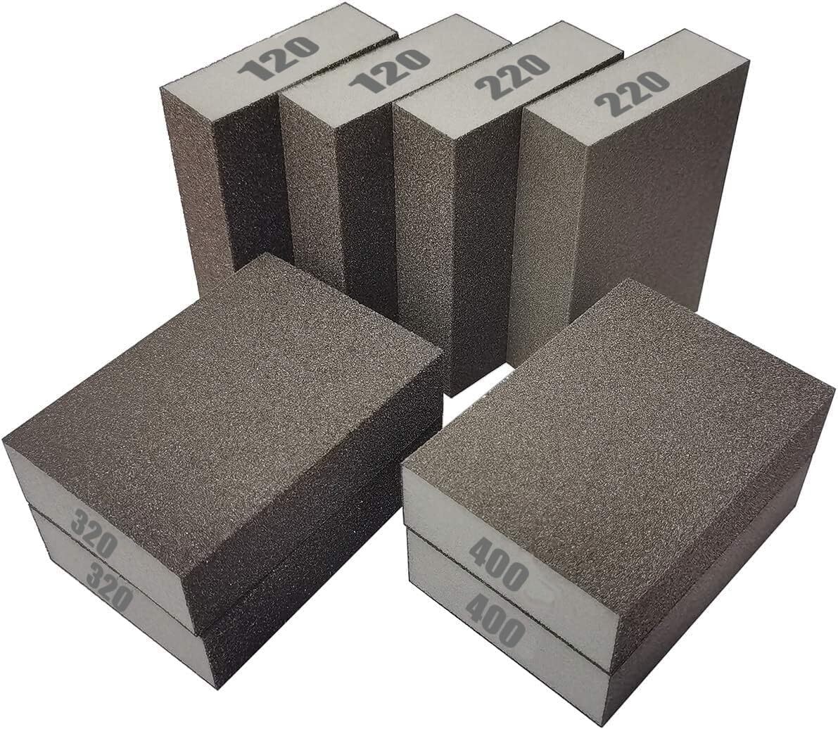 8 PCS Sanding Sponge,120 220 320 400 Coarse Medium Fine Grit Sanding Block, Sand