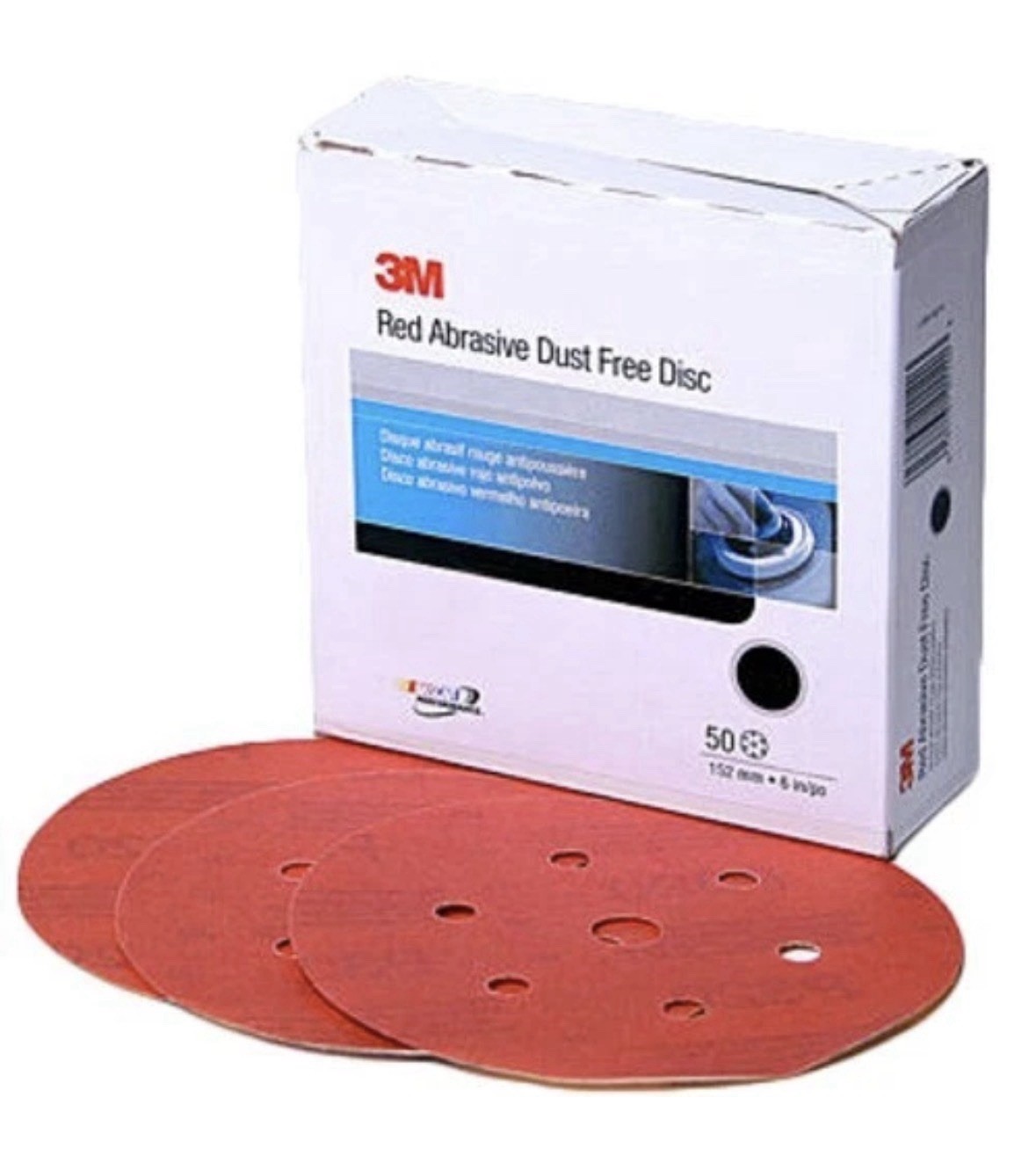 3M Hookit Red P240 6 in Dust-Free Sanding Discs 50 Pack 6 Boxes