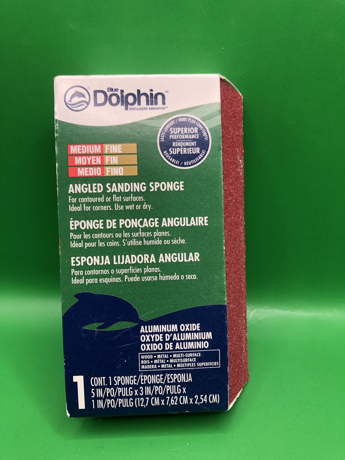 Blue Dolphin Angled Sanding Sponge Red Medium /fine