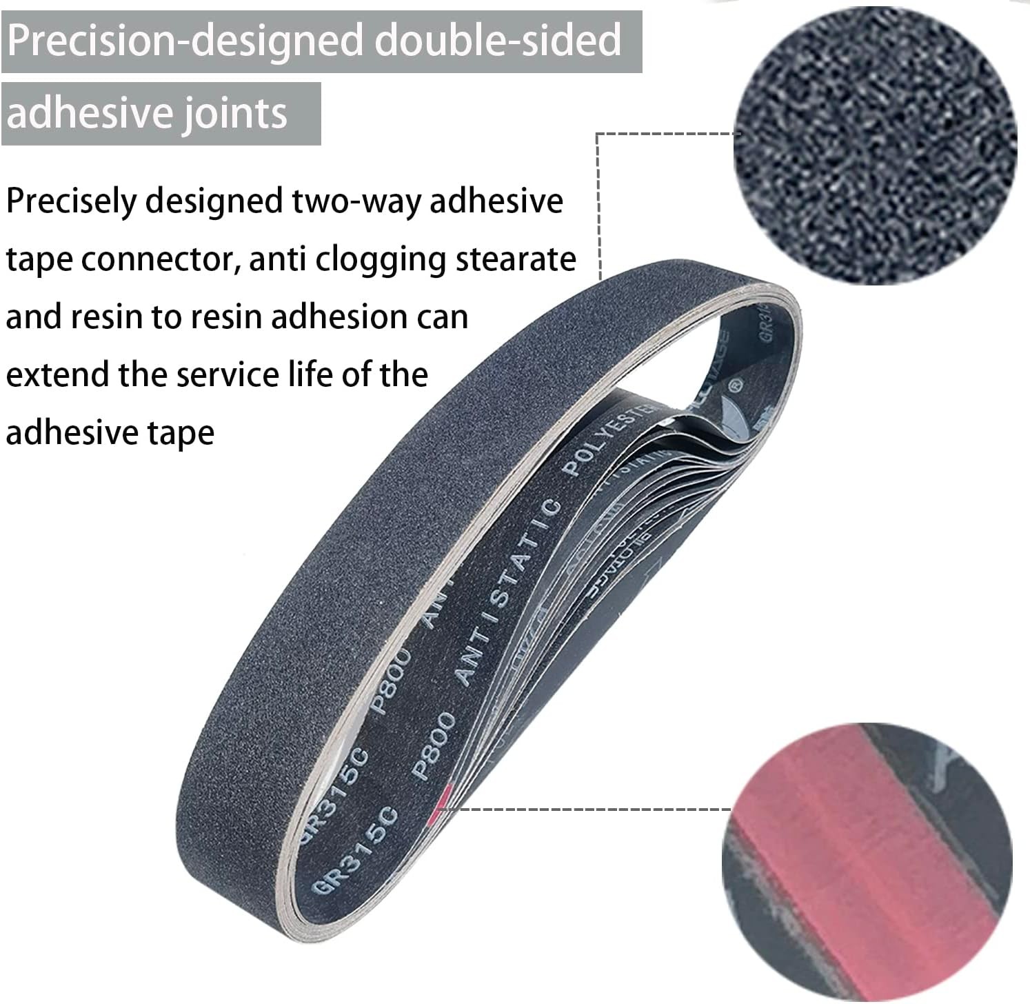 12 Pack 2 x 42 Inch High Performance Silicon Carbide Sanding Belts 2 x 42