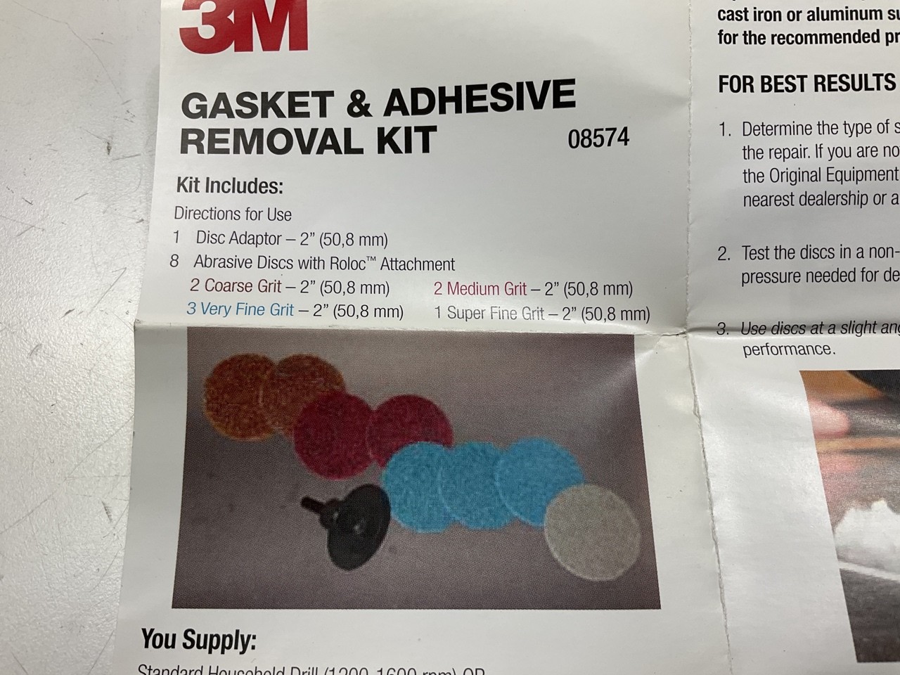 3M 08574 Roloc Gasket And Adhesive Removal Disc Kit – Remove Old Gasket Adhesive