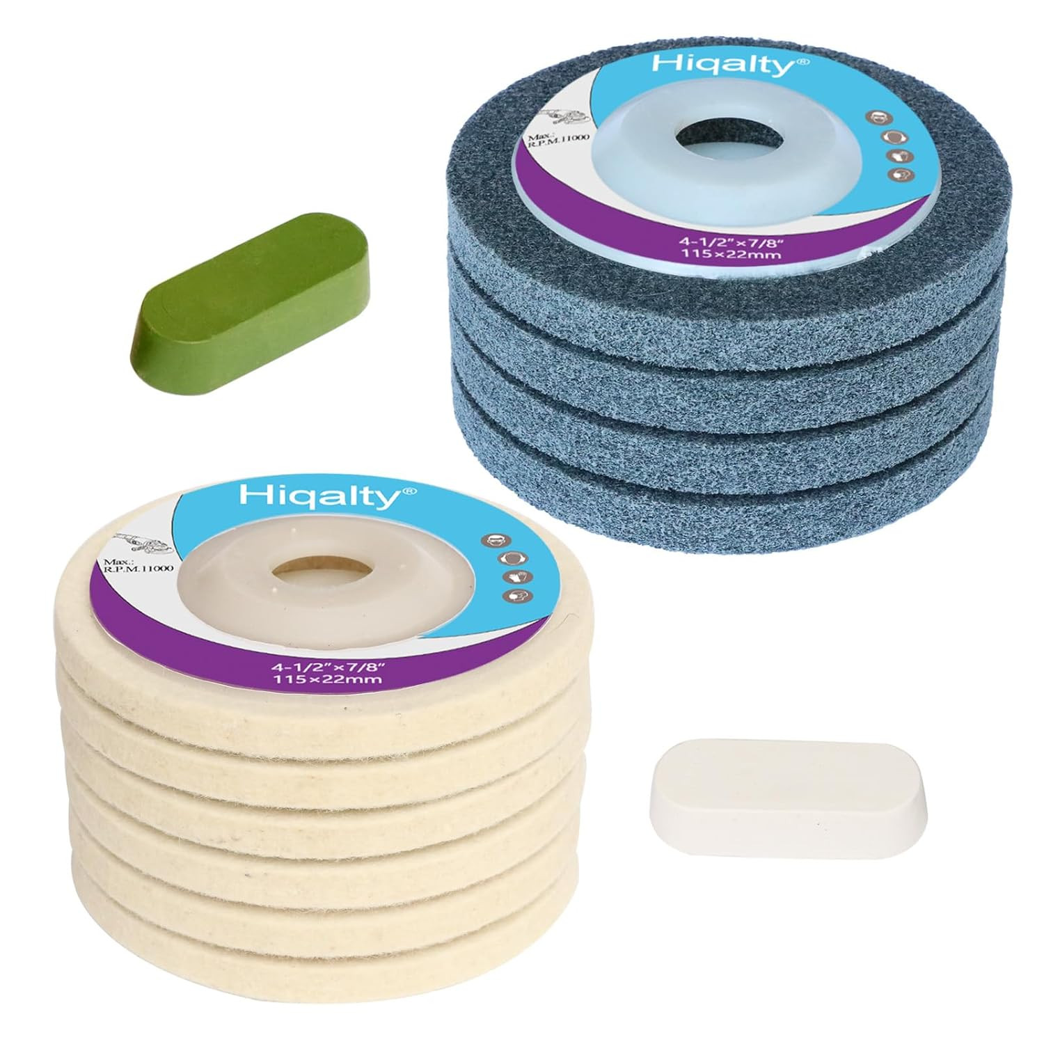 4-1/2″ X 7/8″ Wool Felt Polishing Disc Buffing Wheel Pad,Nylon Fiber Polishing D