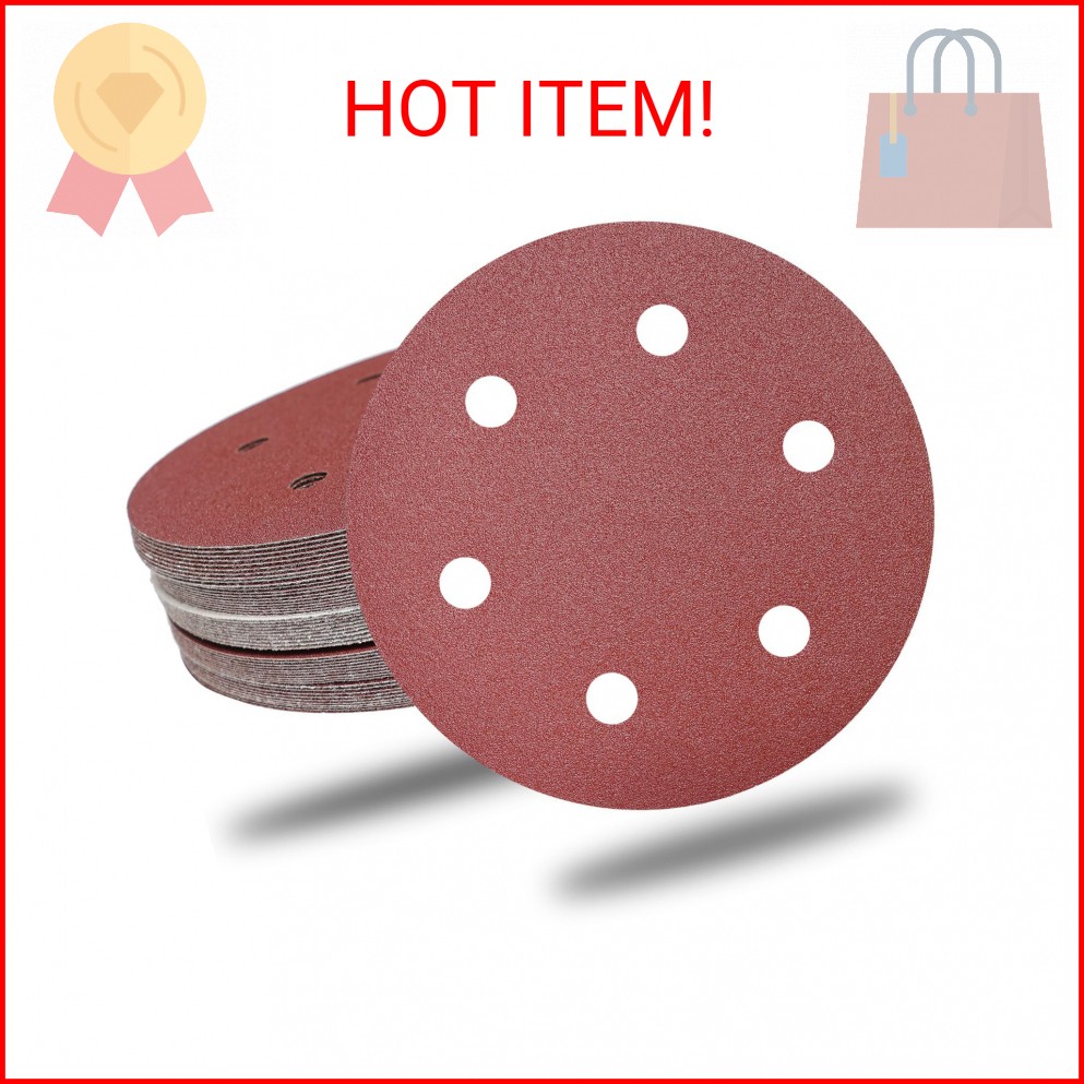 30 PCS 9 Inch 6 Hole Drywall Sanding Discs Set- 80 100 120 180 240 400 Grits, 9″