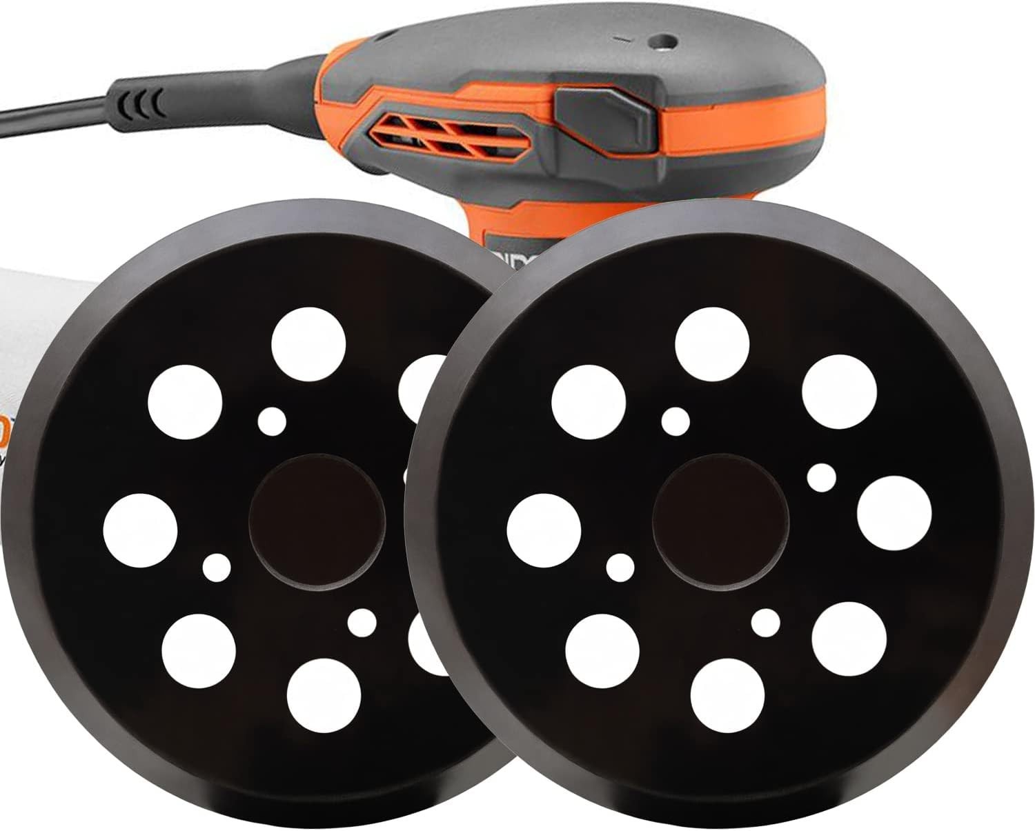 2 Pack 5 Inch 8 Hole Hook and Loop Sander Pad for Ridgid R2600, R2601 5 Rando…