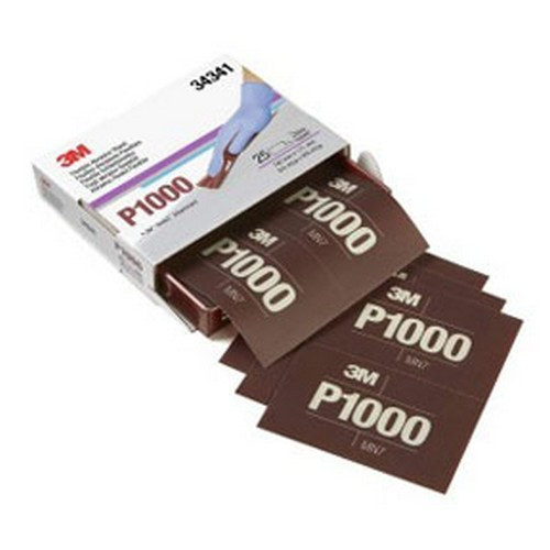 3M 34341 Flexible Abrasive Hookit Sheet, 5.5 in x 6.8 in, P1000