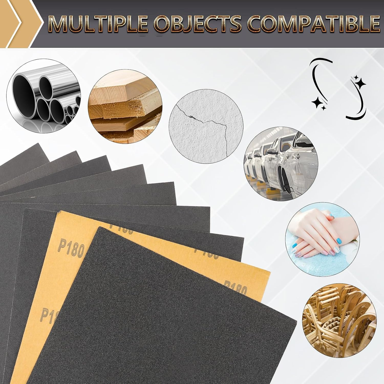 12-Sheet 9 X 11 Inch Wet Dry Fine Sandpaper Assortment, 400/600/800/1000/2000/30