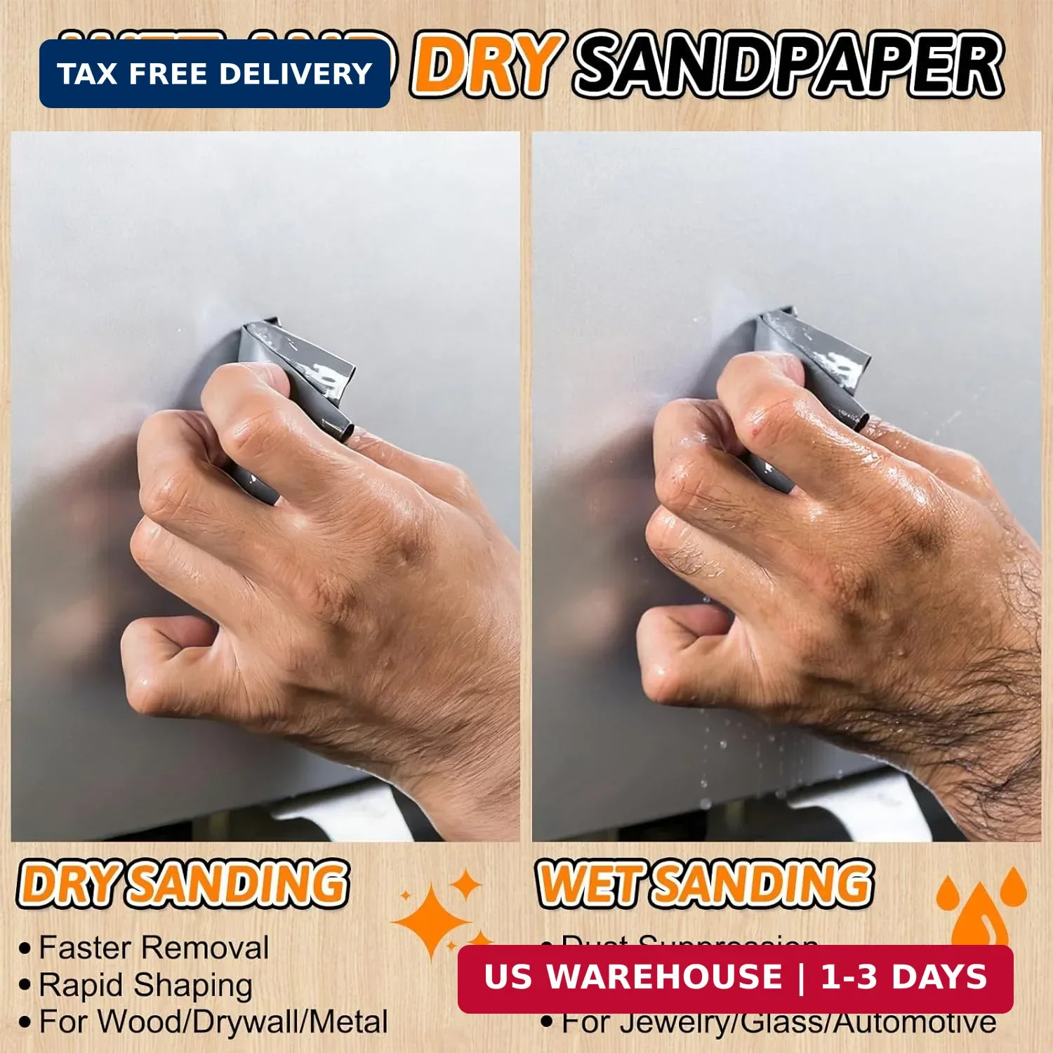 45 Pcs Sandpaper Assortment 80-5000 Grit Wet Dry Sandpaper 9×3.6 Inch 80-5000G