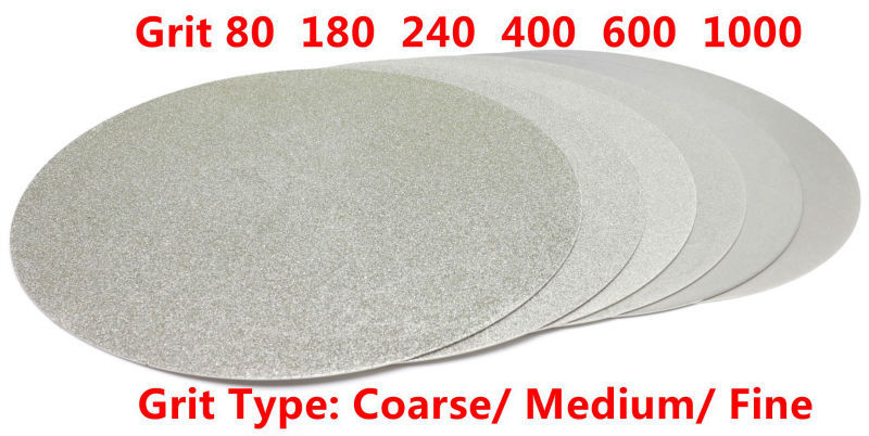 10”inch 250mm NO CENTER HOLE Diamond Lapidary Discs 80-1000 Grit Flat Laps Disk