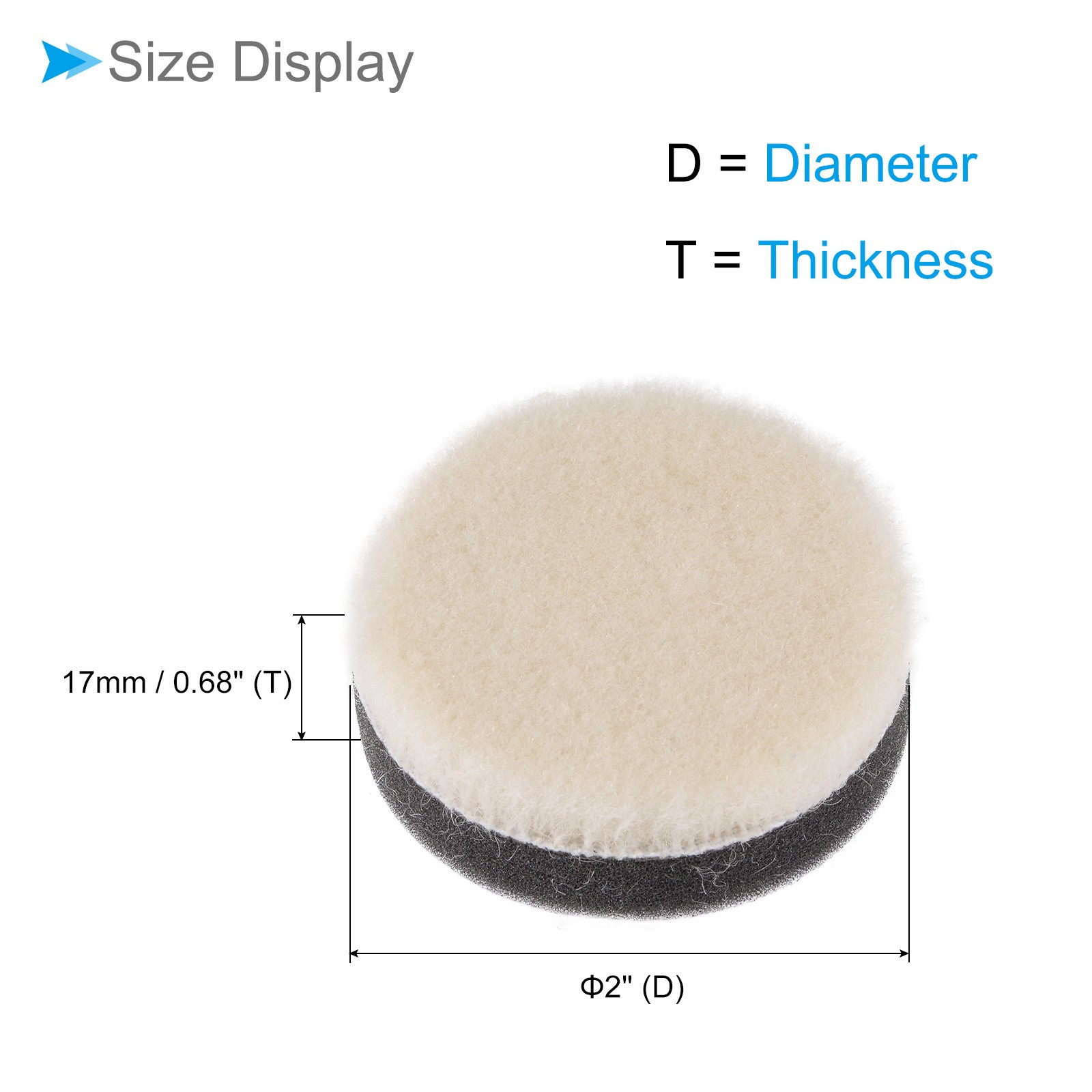 4pcs 2″ Diameter Wool Felt Sponge Polishing Pad for Polishing Metal