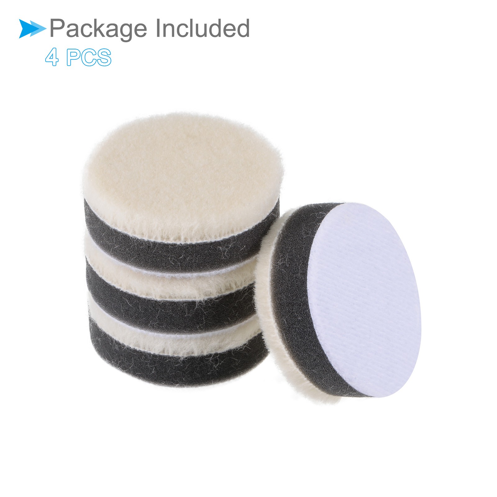4pcs 2″ Diameter Wool Felt Sponge Polishing Pad for Polishing Metal