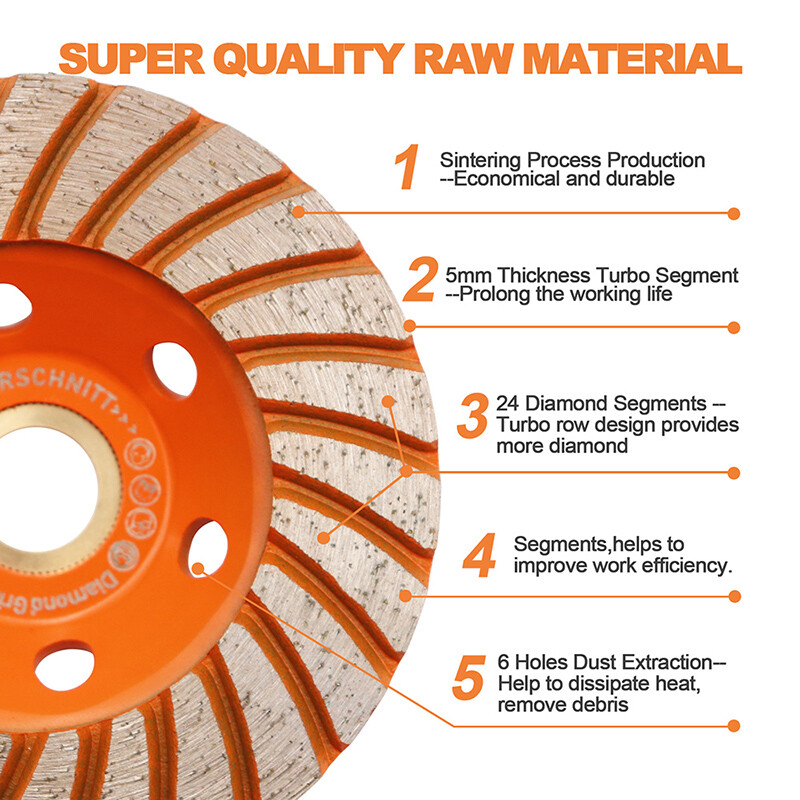 Concrete Diamond Turbo Grinding Wheel Angle Grinder 4-7inch for Masonry Marble