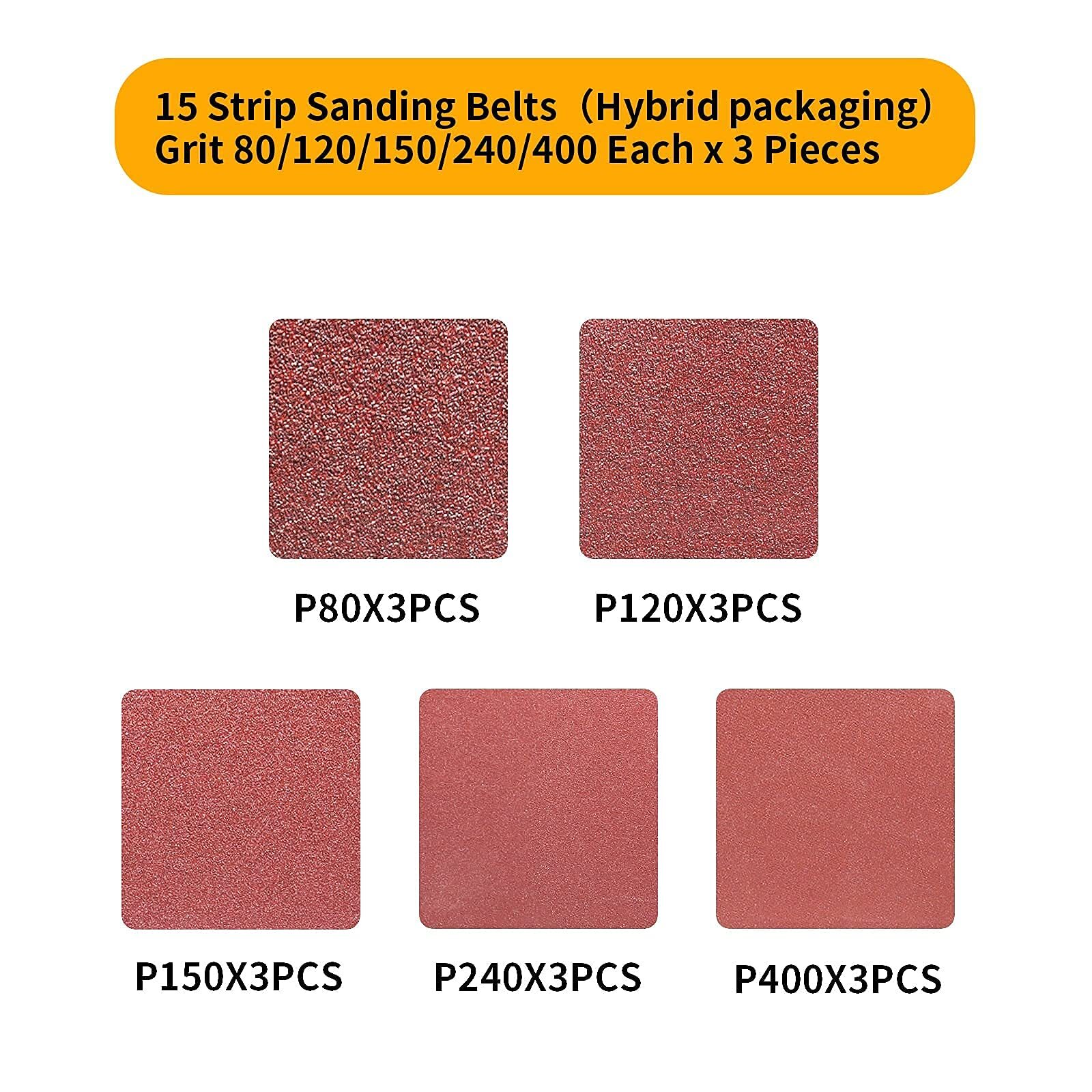 15 Pack Sanding Belts 3 X 21 Inchbelt Sander Belts 80/120/150/240/400 Assorted G