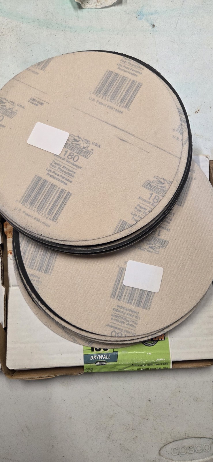 40 Gator 9-inch radial sanding discs designed for drywall.