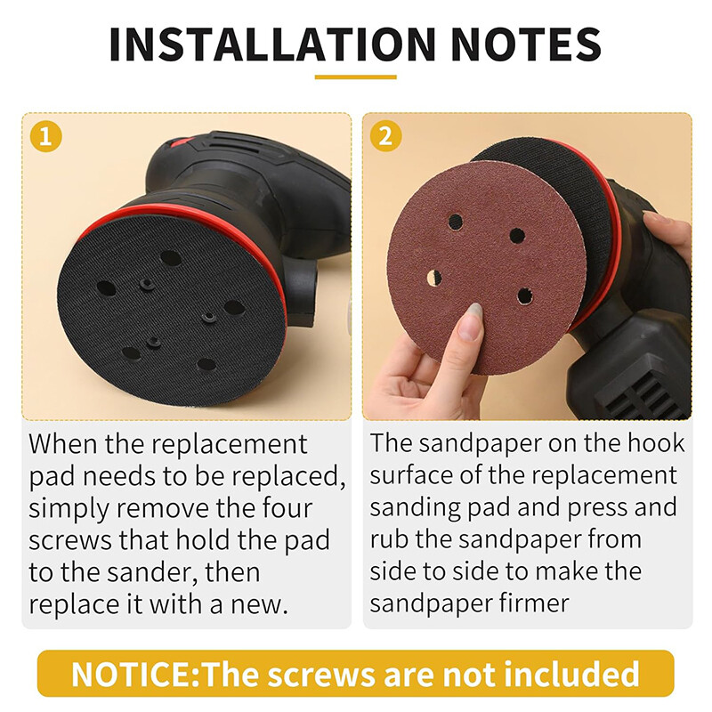 For Porter Cable 13904 13909 333 334 332 5″ 5-Hole Hook & Loop Orbit Sander Pad