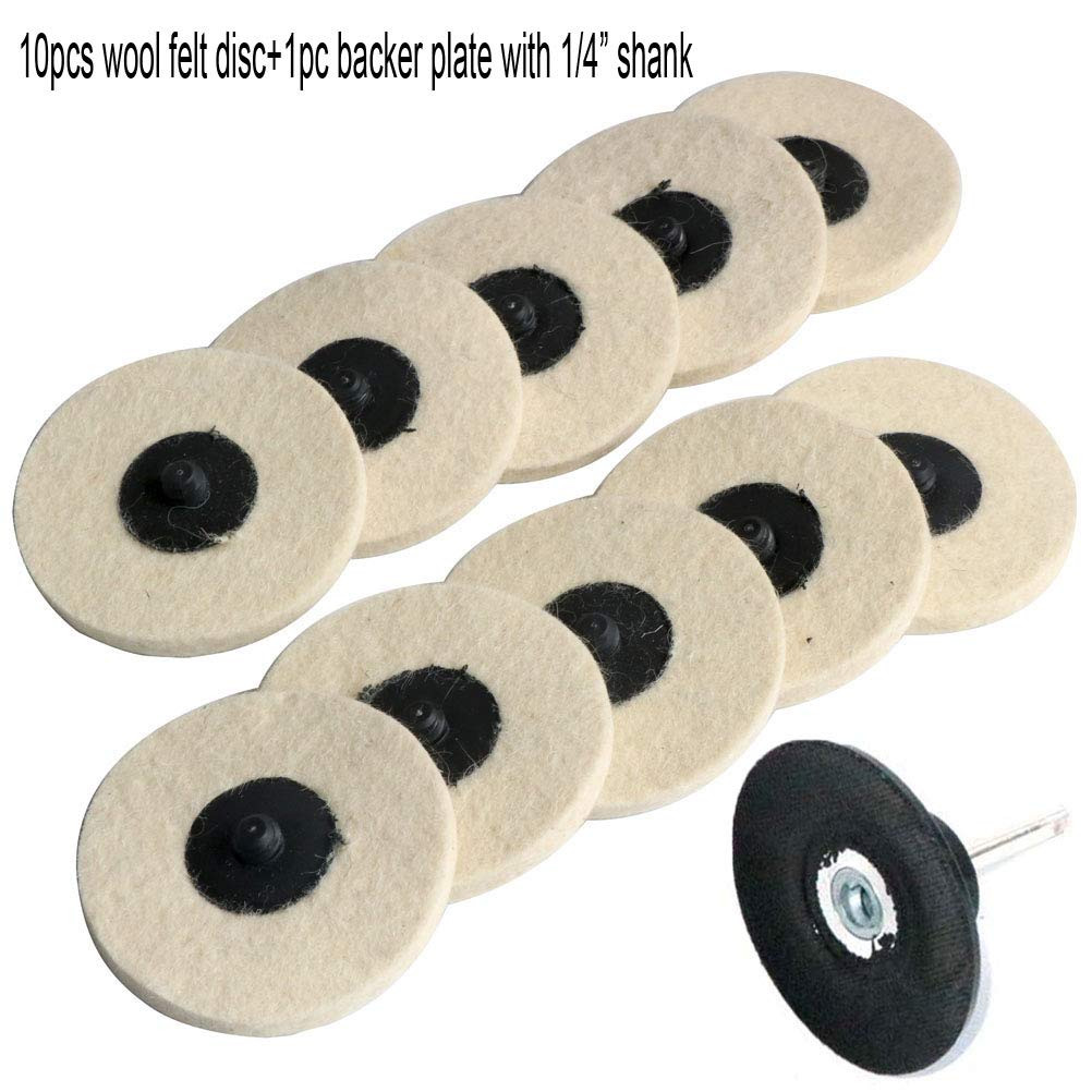 3 Inch 10Pcs Sanding Pad Wool Felt Quick Change Discs,Surface Polishing Buffing