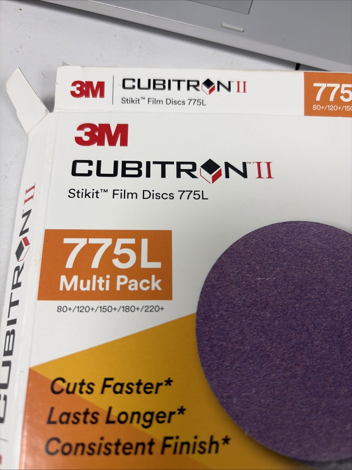 3M Cubitron II Stikit Film Disc 775L, 87337, 5 in x NH, 80+ to 220+