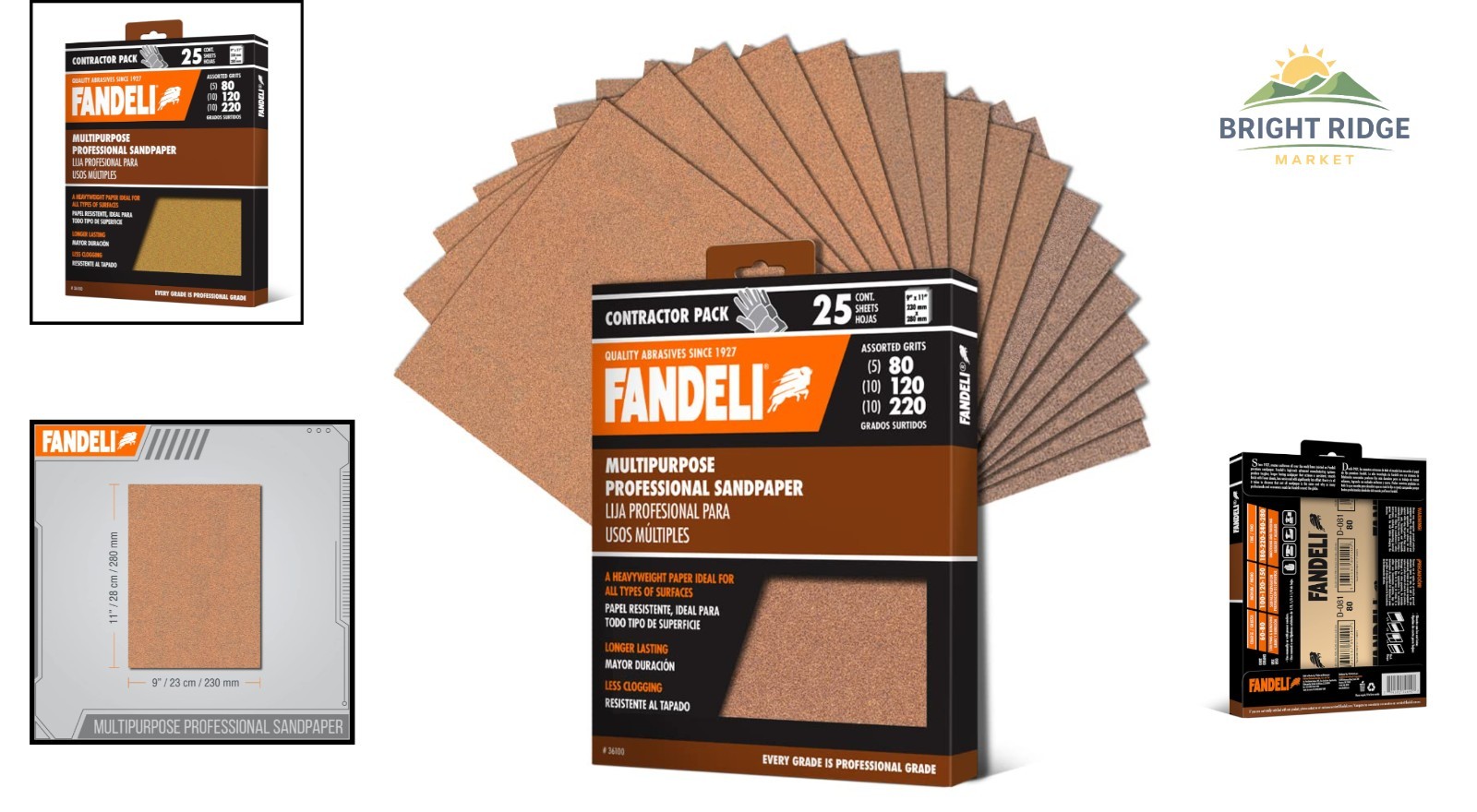 Durable Sanding Paper 25 Sheets for Wood Metal Plastic Projects Assorted Grits