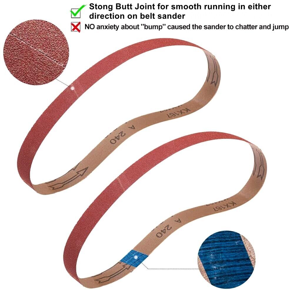 12PCS Sanding Belts 1×42 inch Sander Belt Sandpaper 60 80 120 150 240 400 Grit