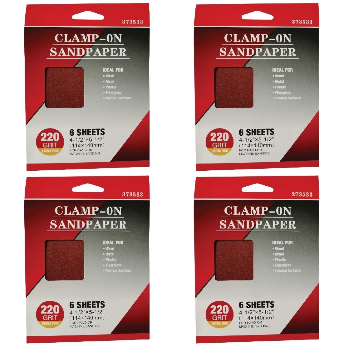 24 SHEETS- 4.5 x 5.5″ Palm Sander 1/4″ Sheets Clamp on Sandpaper -220 Grit XFINE