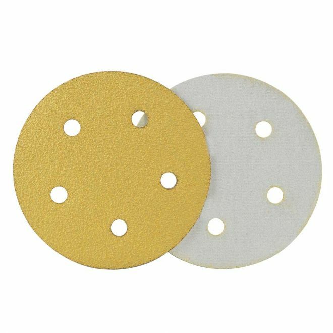 240 Grit 5″ Dia 5-Hole Hook & Loop Sanding Paper 25PK (Ceramic Aluminum Oxide)