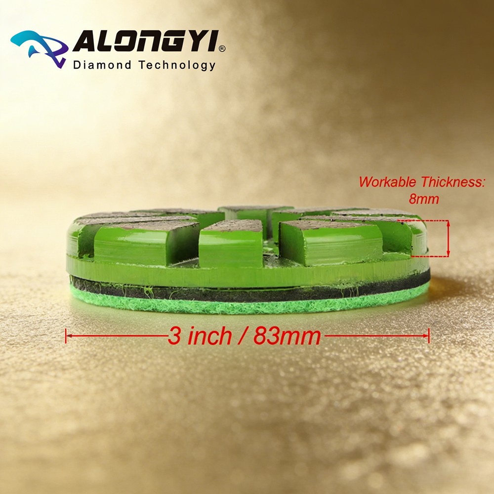 5pcs 3″ Diamond Polishing Pads Metal Bond Concrete Abrasive Wheels Wet Dry Use