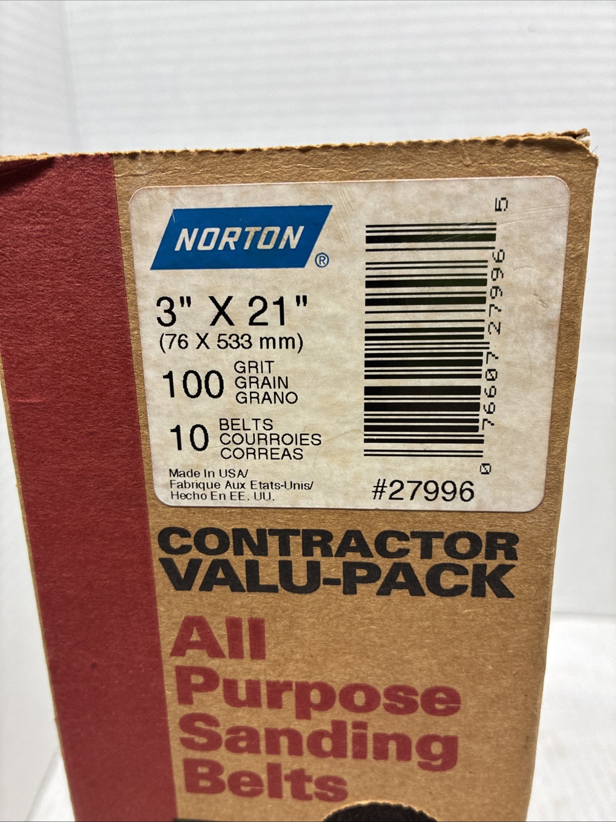 Lot Of 4 Boxes Of 3″ X 21″ Aluminum Oxide Belt Open Boxes See Description