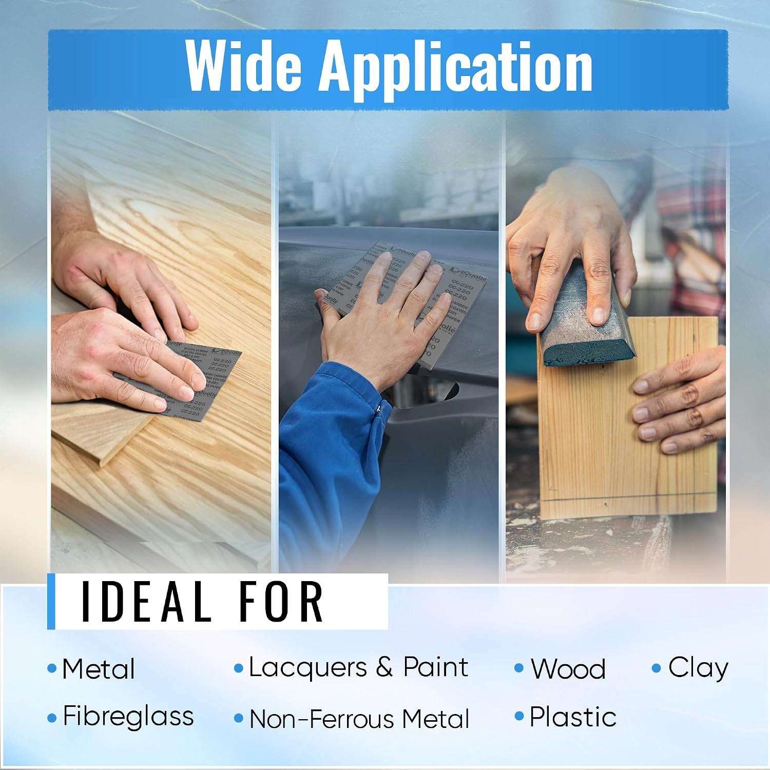 400 Grit Sandpaper Sheets, 9 x 11 in Silicon Carbide, Pack of 10 for Fine