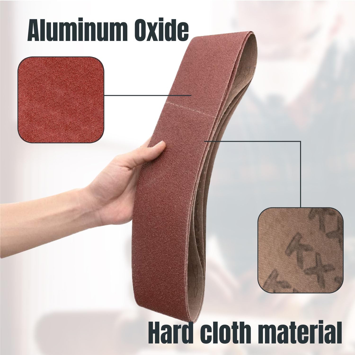 POWERTEC 3PK 4×36 Sanding Belts, 80 Grit Aluminum Oxide, 4 x AO, 80 Grit, 3pk