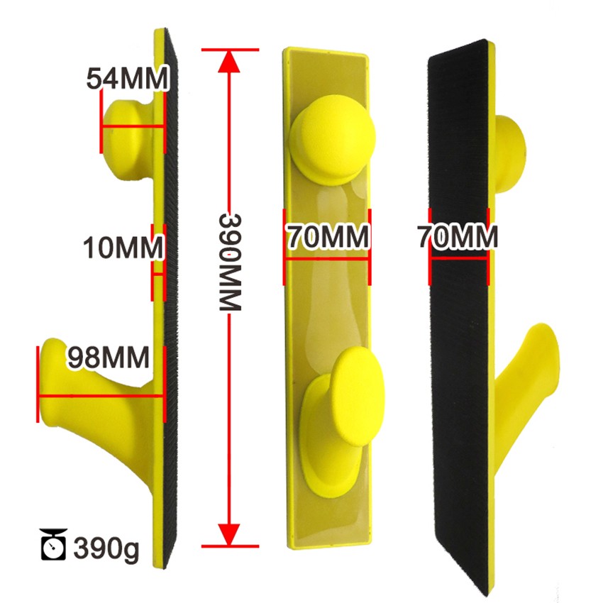 70*390MM Yellow PU Foam Self-Stick Sandpaper Manual Polishing Tray Sanders