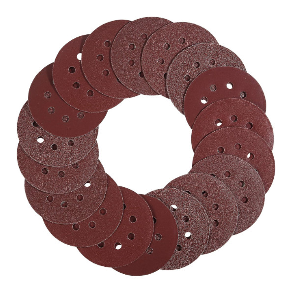 30Pk 5″ 8-Hole Sanding Discs Hook and Loop Round Sandpaper Orbital Sanding Pads